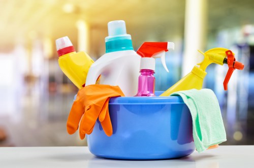 Assorted common stain removal supplies on a clean surface